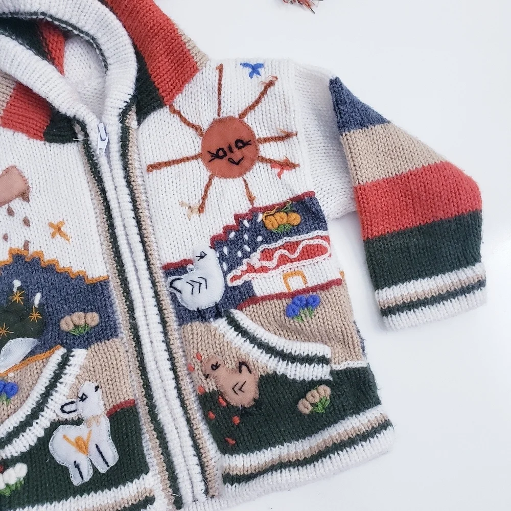 Farm Homemade Knit Sweater Hoodie